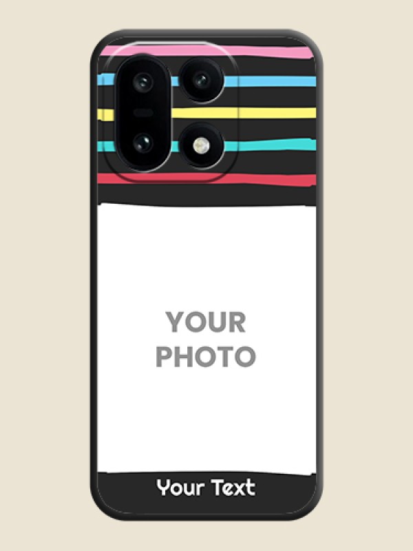 Custom Multicolor Lines with Image On Space Black Custom Soft Matte Mobile Back Cover - OnePlus 15 5G - alternate view