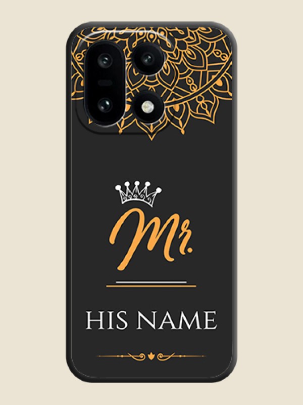 Custom Mr Name with Floral Design On Space Black Custom Soft Matte Mobile Back Cover - OnePlus 15 5G - alternate view