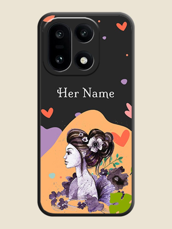 Custom Namecase For Her With Fancy Lady Image On Space Black Custom Soft Matte Mobile Back Cover - OnePlus 15 5G - alternate view