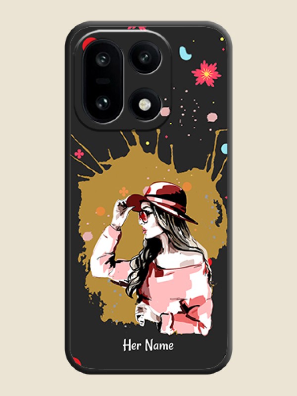 Custom Mordern Lady With Color Splash Background With Custom Text On Space Black Custom Soft Matte Mobile Back Cover - OnePlus 15 5G - alternate view