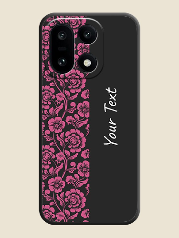 Custom Pink Floral Pattern Design With Custom Text On Space Black Custom Soft Matte Mobile Back Cover - OnePlus 15 5G - alternate view