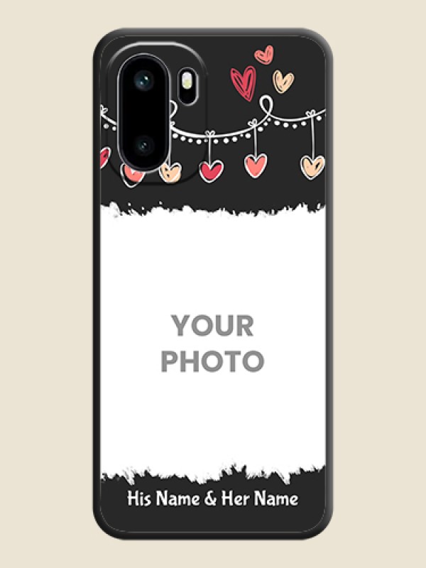 Custom Pink Love Hangings with Name On Space Black Custom Soft Matte Mobile Back Cover - OnePlus 15R 5G - alternate view