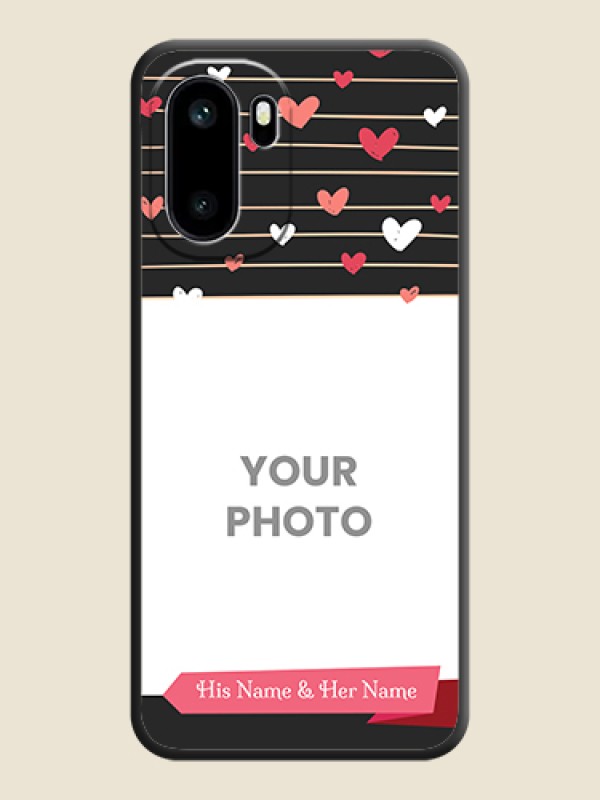Custom Love Pattern with Name on Pink Ribbon on Photo On Space Black Custom Soft Matte Mobile Back Cover - OnePlus 15R 5G - alternate view
