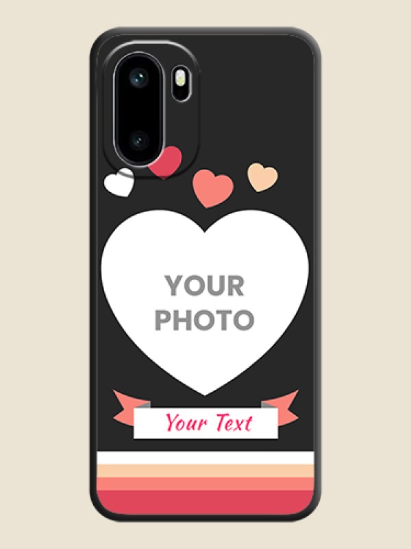 Custom Love Shaped Photo with Colorful Stripes On Space Black Custom Soft Matte Mobile Back Cover - OnePlus 15R 5G - alternate view