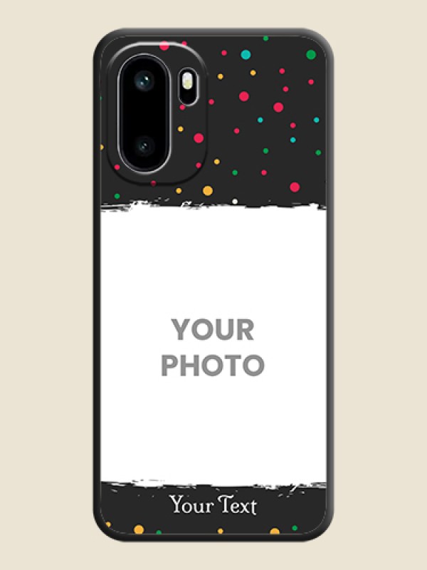 Custom Multicolor Dotted Pattern with Text On Space Black Custom Soft Matte Mobile Back Cover - OnePlus 15R 5G - alternate view