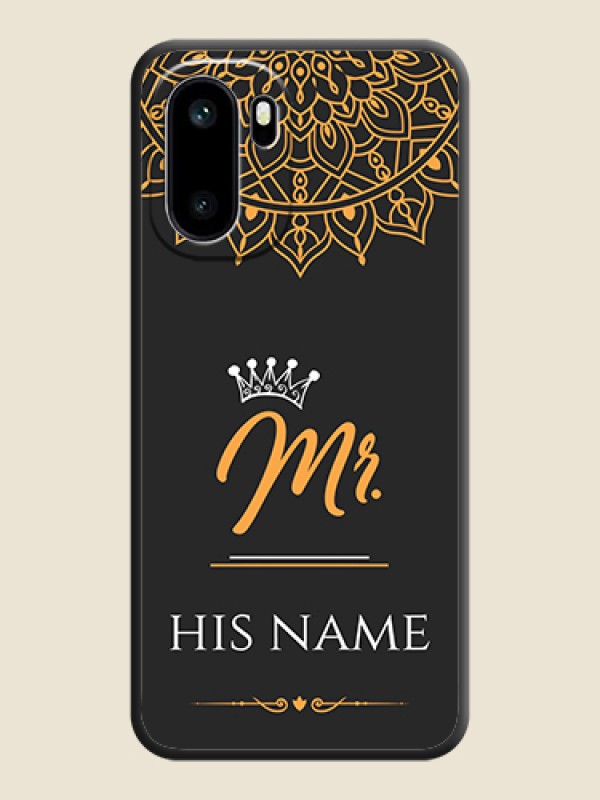 Custom Mr Name with Floral Design On Space Black Custom Soft Matte Mobile Back Cover - OnePlus 15R 5G - alternate view