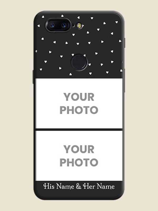 Custom Miniature Love Symbols with Name on Space Black Custom Soft Matte Back Cover - OnePlus 5T - alternate view