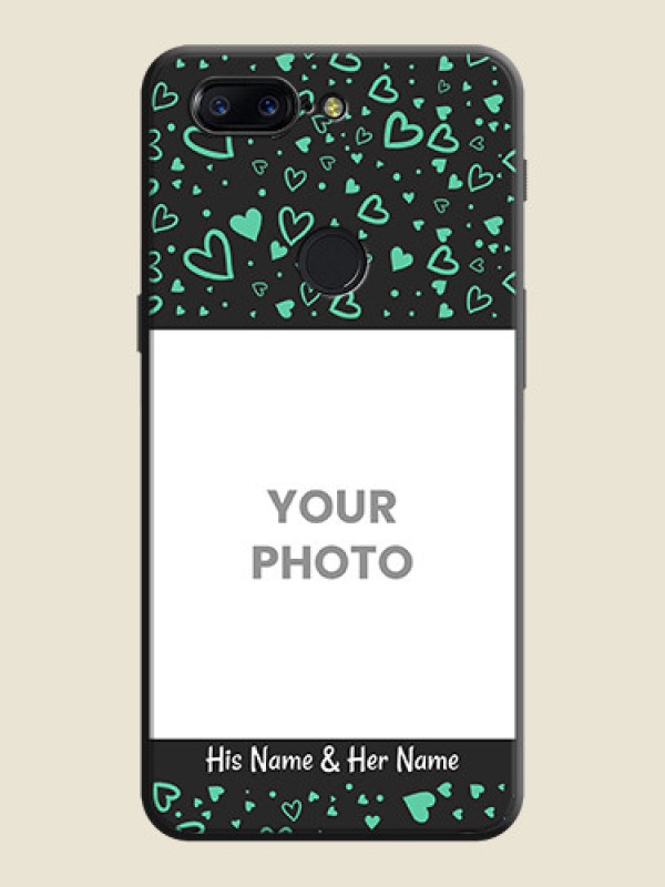 Custom Sea Green Indefinite Love Pattern - Photo on Space Black Soft Matte Mobile Cover - OnePlus 5T - alternate view