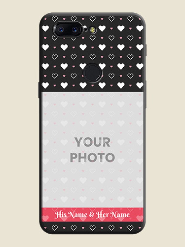 Custom White Color Love Symbols with Text Design - Photo on Space Black Soft Matte Phone Cover - OnePlus 5T - alternate view