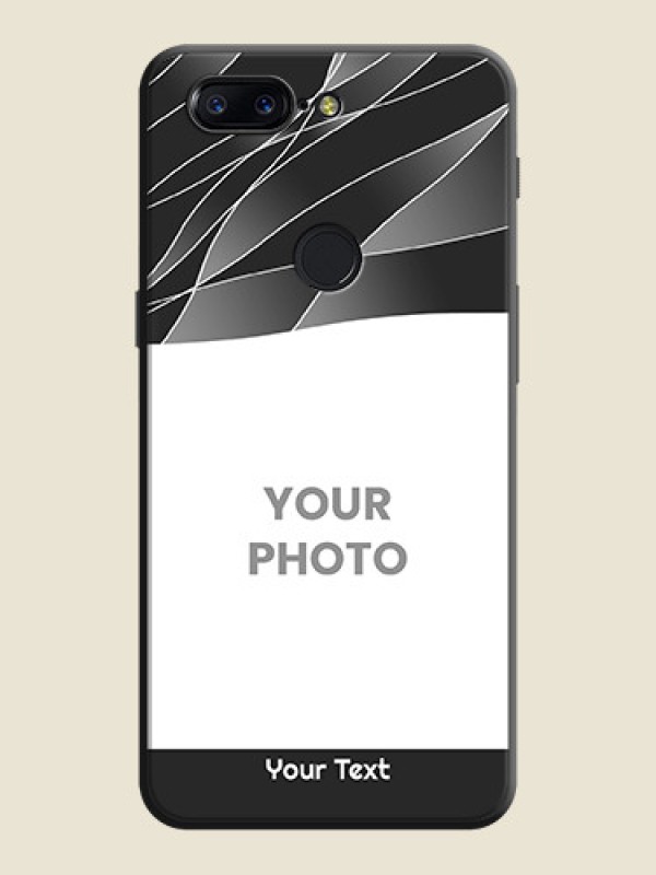 Custom Mixed Wave Lines - Photo on Space Black Soft Matte Mobile Cover - OnePlus 5T - alternate view