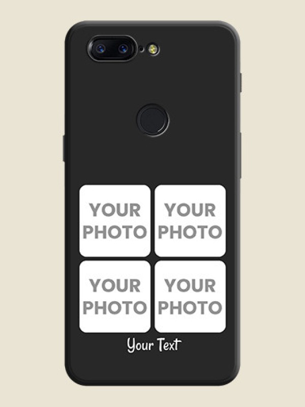 Custom Floral Art with 6 Image Holder - Photo on Space Black Soft Matte Mobile Case - OnePlus 5T - alternate view