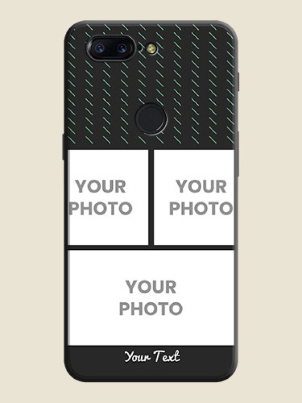 Custom Cross Dotted Pattern with 2 Image Holder  on Personalised Space Black Soft Matte Cases - OnePlus 5T - alternate view