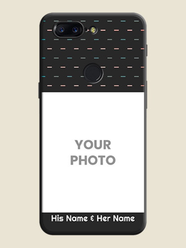Custom Line Pattern Design with Text on Space Black Custom Soft Matte Phone Back Cover - OnePlus 5T - alternate view