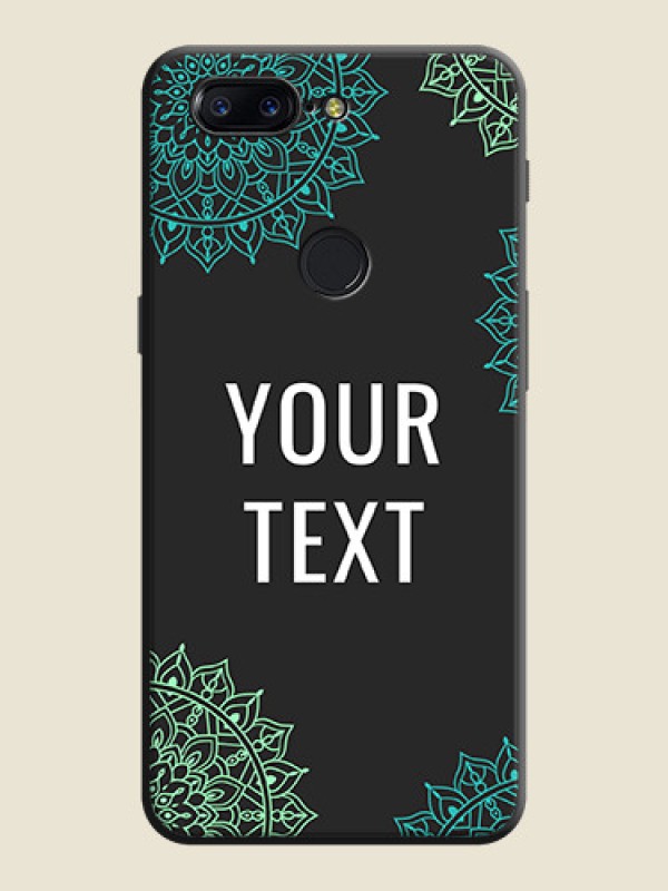 Custom Your Name with Floral Design on Space Black Custom Soft Matte Back Cover - OnePlus 5T - alternate view