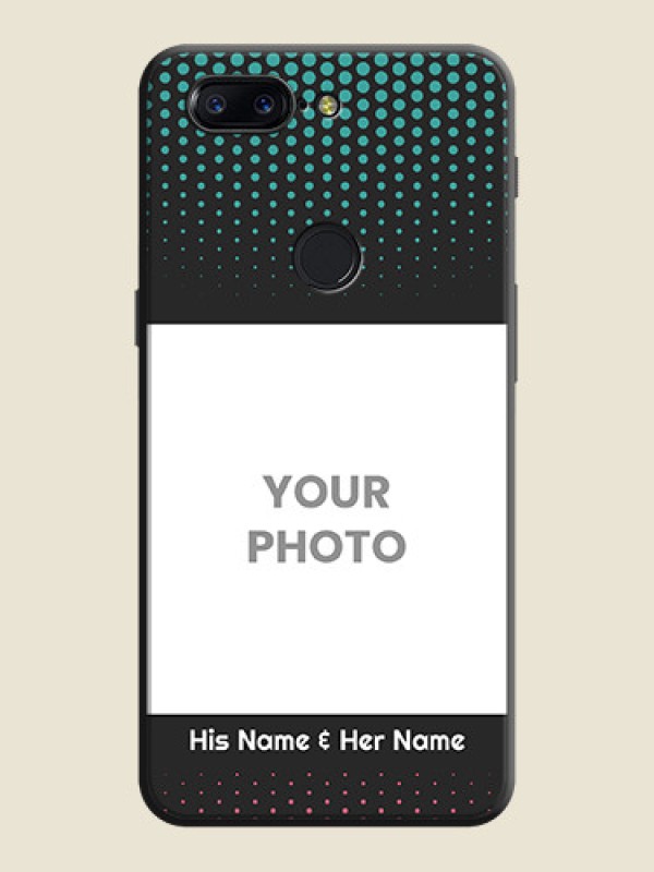 Custom Faded Dots with Grunge Photo Frame and Text on Space Black Custom Soft Matte Phone Cases - OnePlus 5T - alternate view