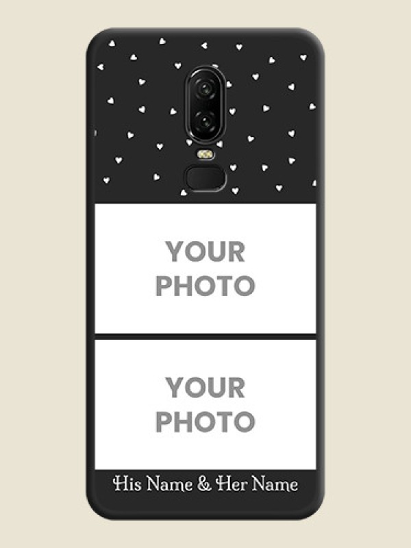 Custom Miniature Love Symbols with Name on Space Black Custom Soft Matte Back Cover - OnePlus 6 - alternate view