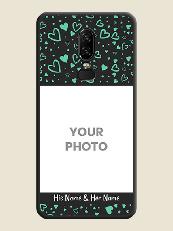 Custom Sea Green Indefinite Love Pattern - Photo on Space Black Soft Matte Mobile Cover - OnePlus 6 - alternate view