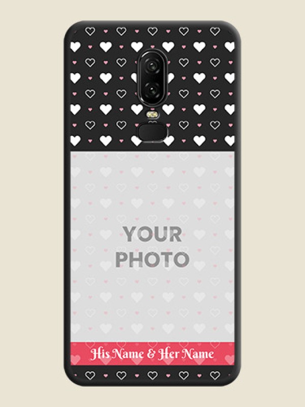 Custom White Color Love Symbols with Text Design - Photo on Space Black Soft Matte Phone Cover - OnePlus 6 - alternate view
