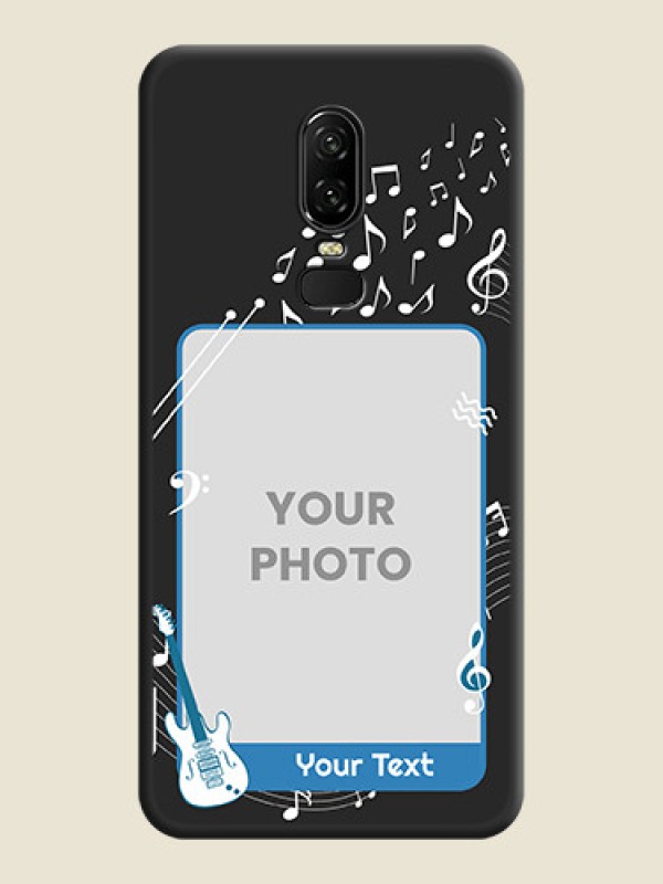 Custom Musical Theme Design with Text - Photo on Space Black Soft Matte Mobile Case - OnePlus 6 - alternate view