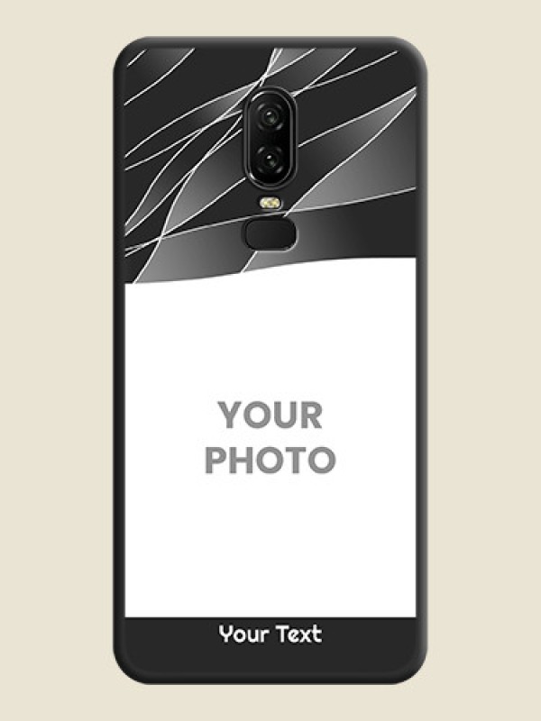 Custom Mixed Wave Lines - Photo on Space Black Soft Matte Mobile Cover - OnePlus 6 - alternate view