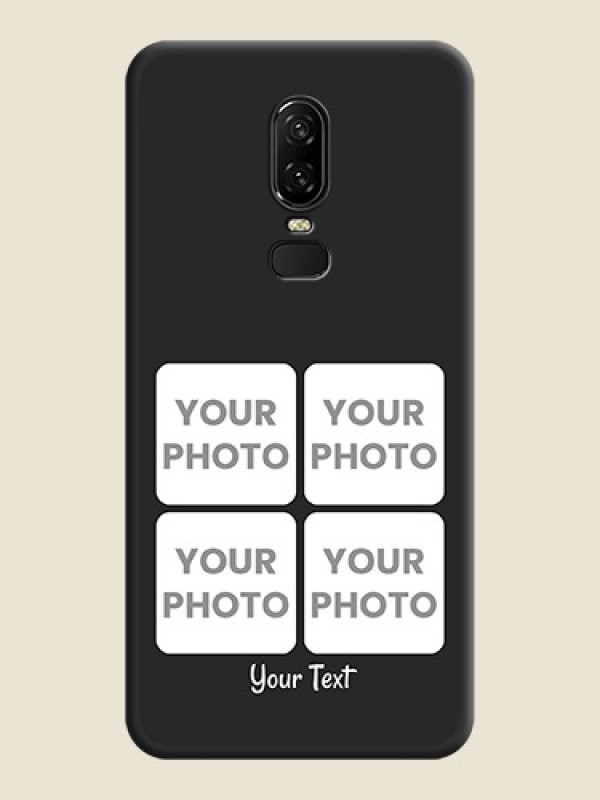 Custom Floral Art with 6 Image Holder - Photo on Space Black Soft Matte Mobile Case - OnePlus 6 - alternate view