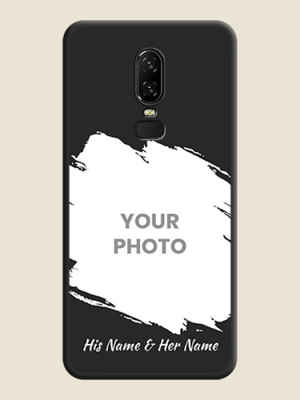 Custom Grunge Brush Strokes - Photo on Space Black Soft Matte Back Cover - OnePlus 6 - alternate view