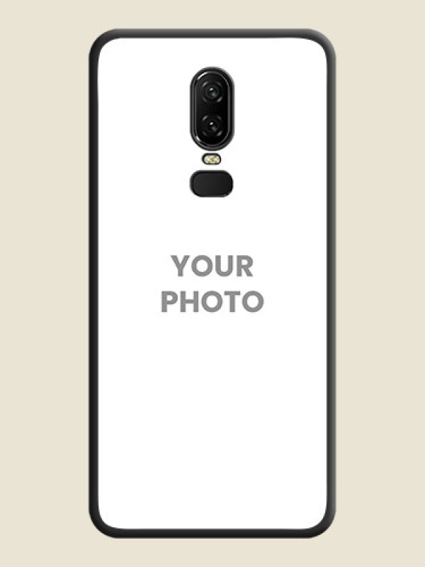 Custom Full Single Pic Upload On Space Black Personalized Soft Matte Phone Covers -Oneplus 6 - alternate view