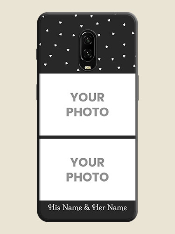 Custom Miniature Love Symbols with Name on Space Black Custom Soft Matte Back Cover - OnePlus 6T - alternate view