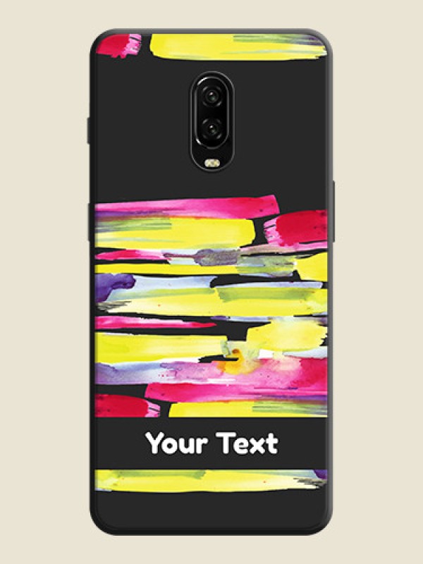 Custom Brush Coloured on Space Black Personalized Soft Matte Phone Covers - OnePlus 6T - alternate view