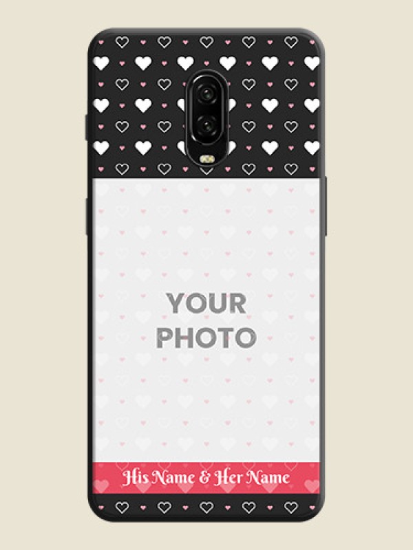 Custom White Color Love Symbols with Text Design - Photo on Space Black Soft Matte Phone Cover - OnePlus 6T - alternate view