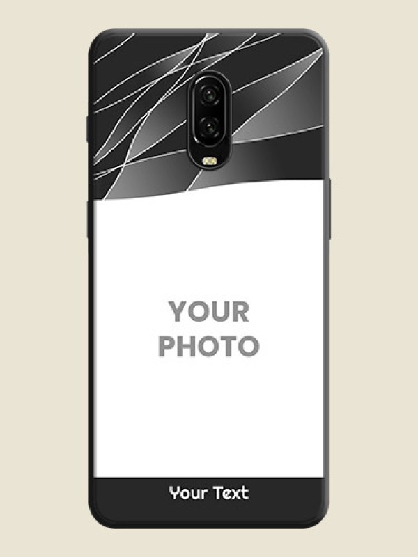 Custom Mixed Wave Lines - Photo on Space Black Soft Matte Mobile Cover - OnePlus 6T - alternate view
