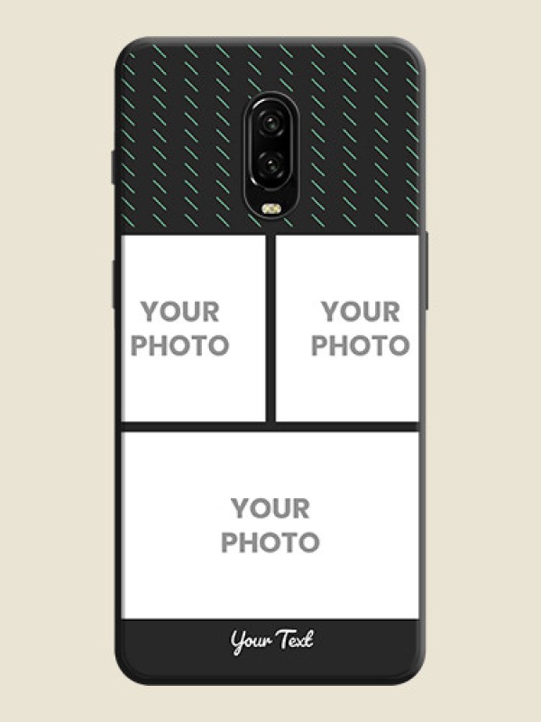 Custom Cross Dotted Pattern with 2 Image Holder  on Personalised Space Black Soft Matte Cases - OnePlus 6T - alternate view