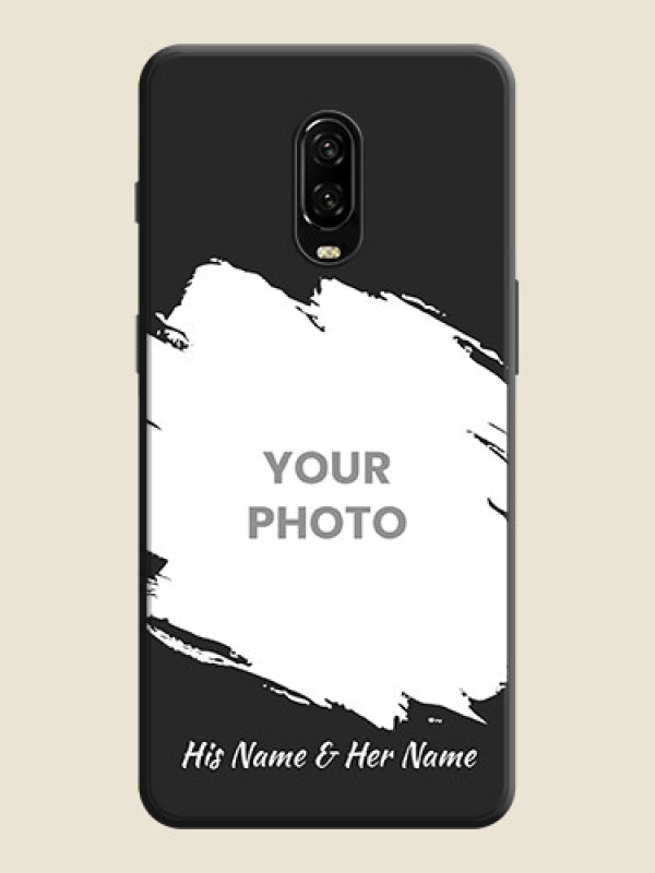 Custom Grunge Brush Strokes - Photo on Space Black Soft Matte Back Cover - OnePlus 6T - alternate view