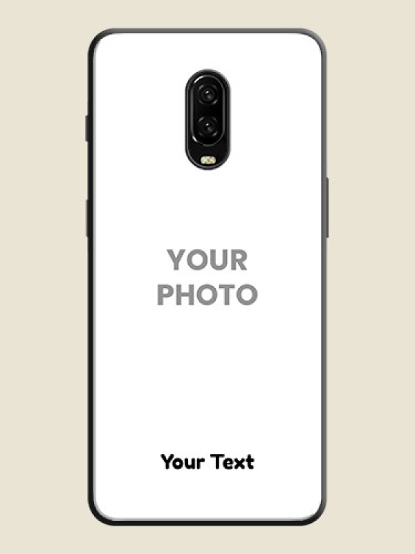 Custom Full Single Pic Upload With Text On Space Black Personalized Soft Matte Phone Covers -Oneplus 6T - alternate view