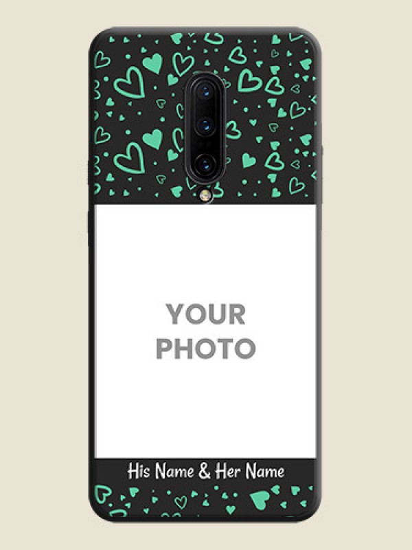 Custom Sea Green Indefinite Love Pattern - Photo on Space Black Soft Matte Mobile Cover - OnePlus 7 Pro - alternate view