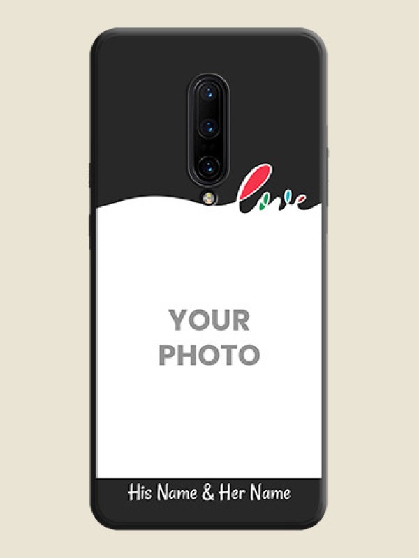 Custom Fall in Love Pattern with Picture - Photo on Space Black Soft Matte Mobile Case - OnePlus 7 Pro - alternate view