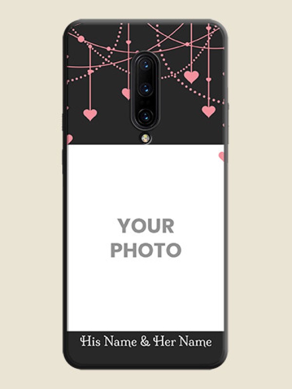 Custom Pink Love Hangings with Text on Space Black Custom Soft Matte Back Cover - OnePlus 7 Pro - alternate view