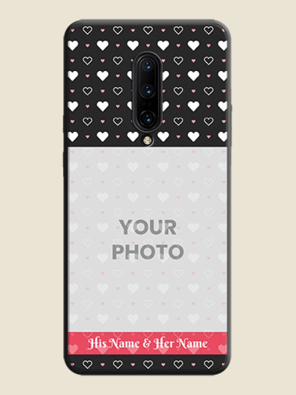 Custom White Color Love Symbols with Text Design - Photo on Space Black Soft Matte Phone Cover - OnePlus 7 Pro - alternate view