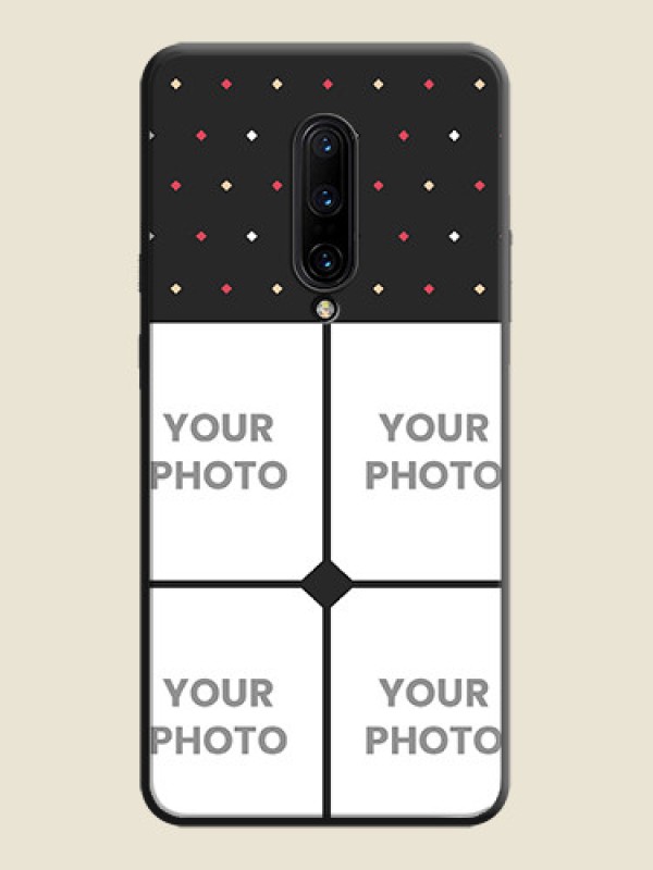Custom Multicolor Dotted Pattern with 4 Image Holder on Space Black Custom Soft Matte Phone Cases - OnePlus 7 Pro - alternate view