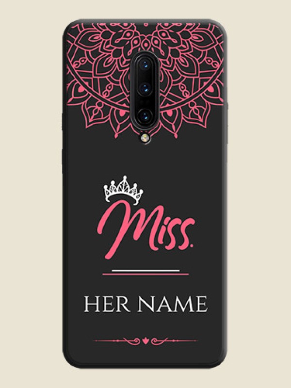Custom Mrs Name with Floral Design on Space Black Personalized Soft Matte Phone Covers - OnePlus 7 Pro - alternate view