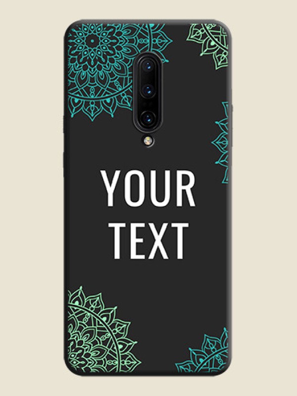 Custom Your Name with Floral Design on Space Black Custom Soft Matte Back Cover - OnePlus 7 Pro - alternate view