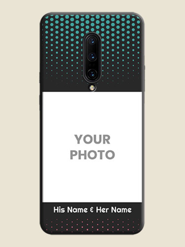 Custom Faded Dots with Grunge Photo Frame and Text on Space Black Custom Soft Matte Phone Cases - OnePlus 7 Pro - alternate view