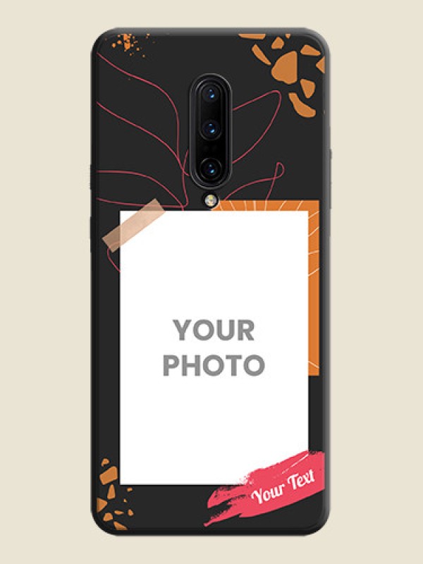 Custom Orange Photo Frame on Space Black Custom Soft Matte Phone Back Cover - OnePlus 7 Pro - alternate view