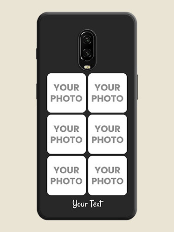 Custom Floral Art with 6 Image Holder on Photo on Space Black Soft Matte Mobile Case - OnePlus 7 - alternate view