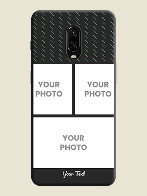 Custom Cross Dotted Pattern with 2 Image Holder  on Personalised Space Black Soft Matte Cases - OnePlus 7 - alternate view