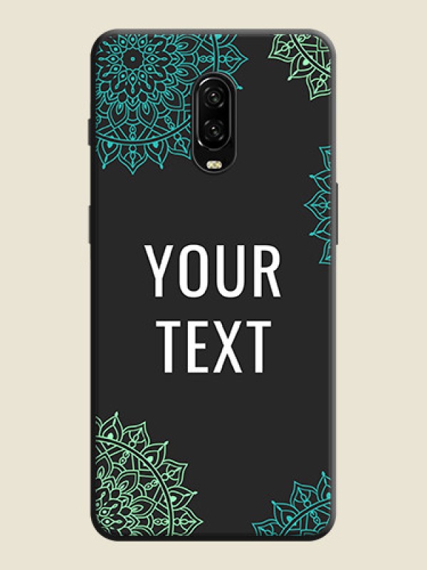 Custom Your Name with Floral Design on Space Black Custom Soft Matte Back Cover - OnePlus 7 - alternate view