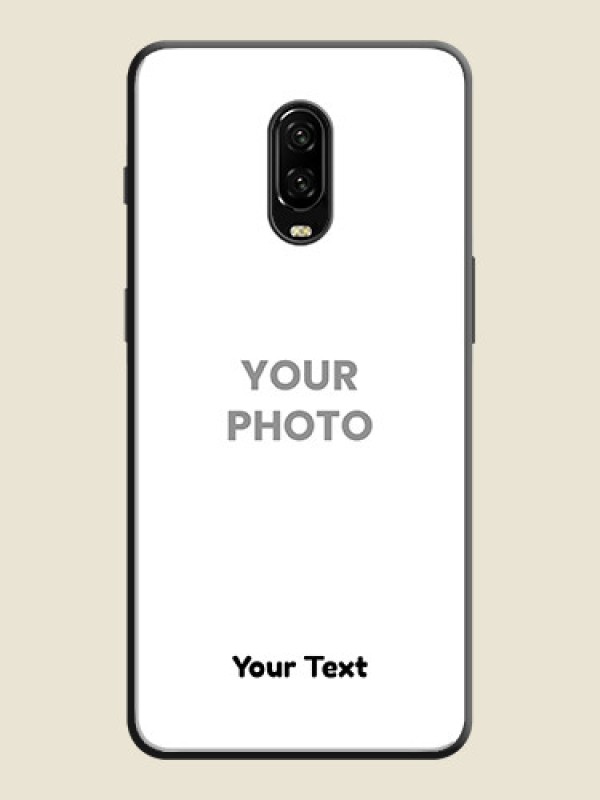 Custom Full Single Pic Upload With Text On Space Black Personalized Soft Matte Phone Covers -Oneplus 7 - alternate view