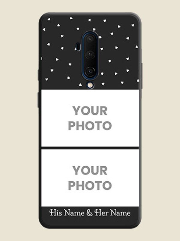 Custom Miniature Love Symbols with Name on Space Black Custom Soft Matte Back Cover - OnePlus 7T Pro - alternate view