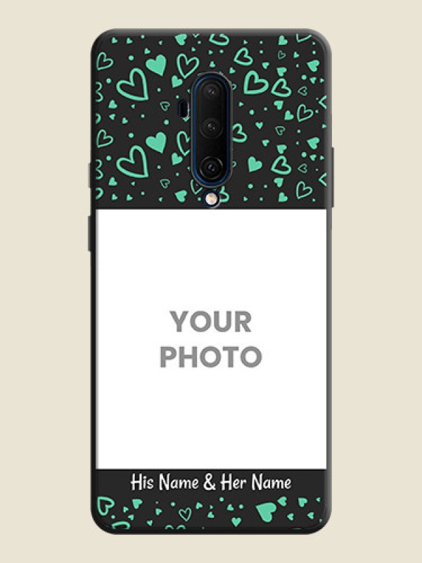 Custom Sea Green Indefinite Love Pattern - Photo on Space Black Soft Matte Mobile Cover - OnePlus 7T Pro - alternate view