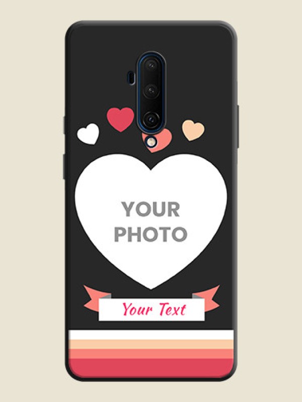Custom Love Shaped Photo with Colorful Stripes on Personalised Space Black Soft Matte Cases - OnePlus 7T Pro - alternate view